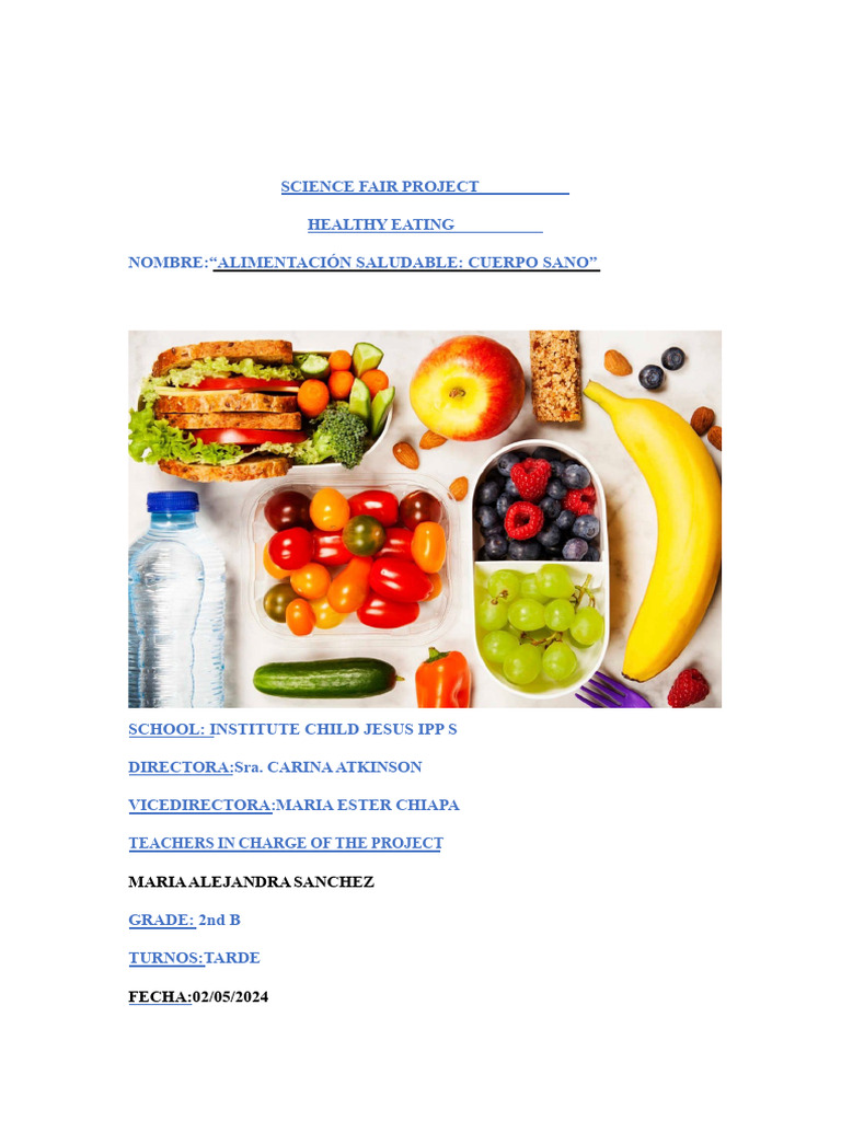 Healthy Eating Project for Kids | PDF | Healthy Diet | Foods