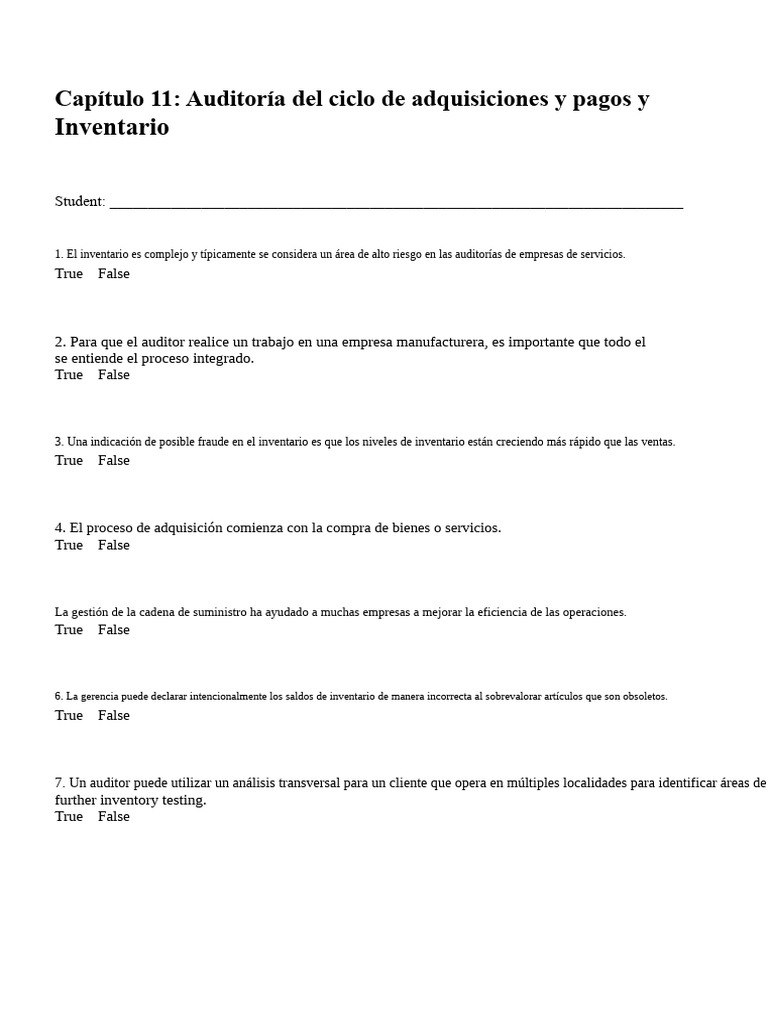Auditoría del Ciclo de Adquisiciones y Pagos | PDF | Cuentas por pagar ...
