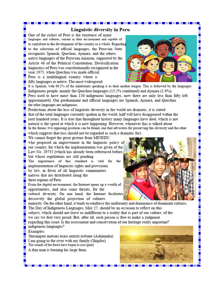 Linguistic Diversity in Peru: Languages and Cultures | PDF | Peru ...