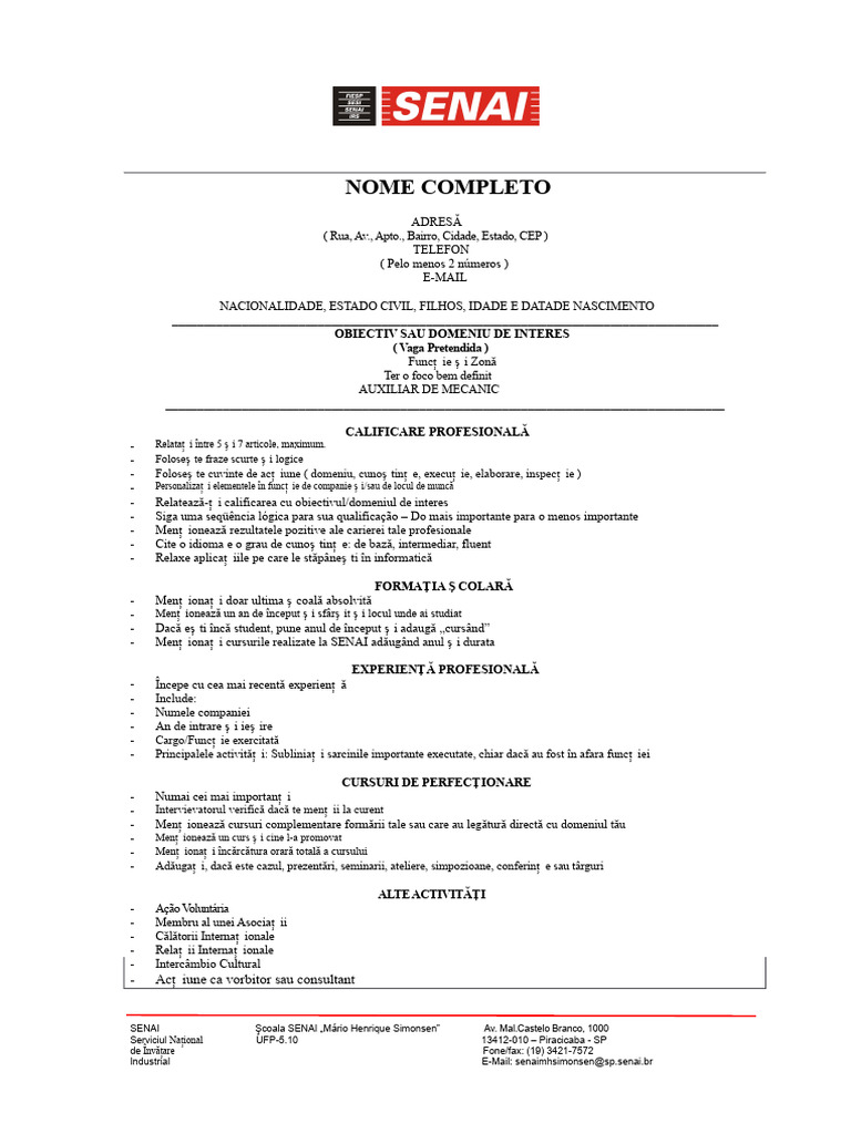 Model de CV | PDF