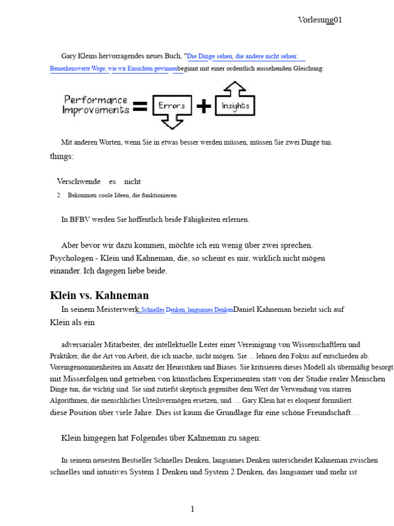 Klein vs. Kahneman | PDF