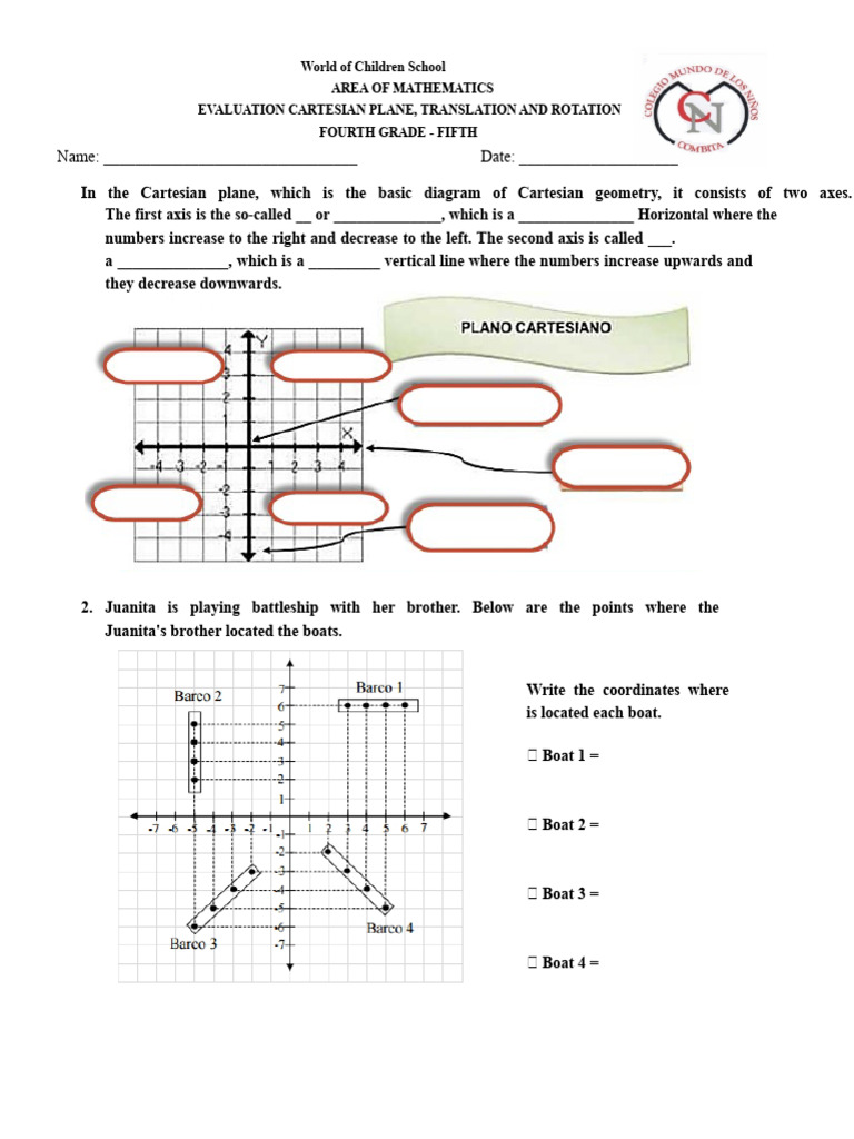 Evaluation Cartesian Plane Rotation and Translation | PDF | Cartesian ...