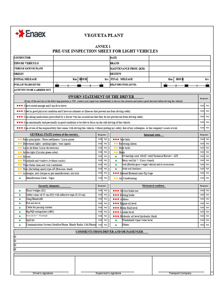 Van Inspection | PDF | Driving | Transport