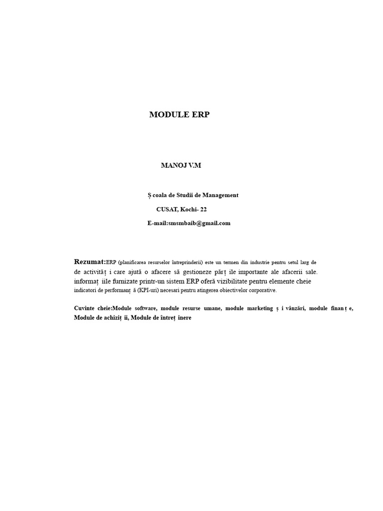 11 Module ERP | PDF