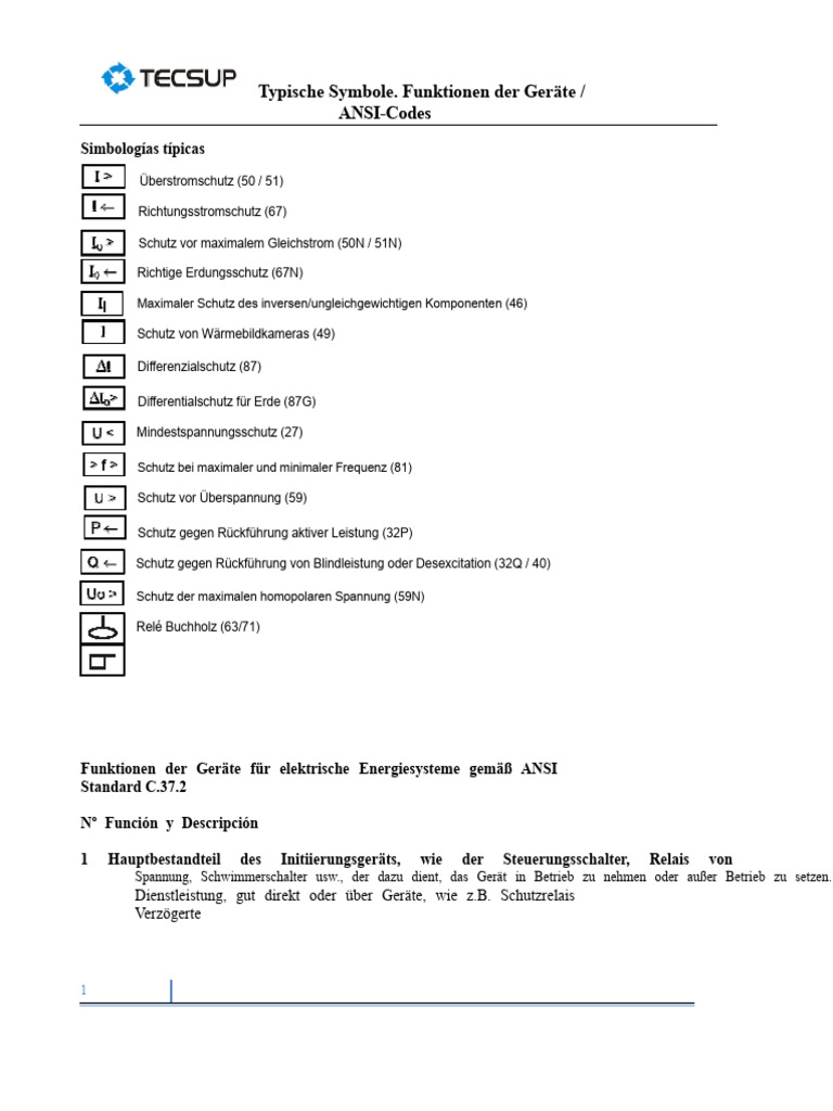Simbologie Der ANSI-Schutzmaßnahmen PDF | PDF