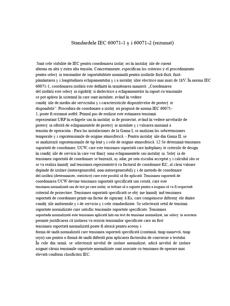 Standarde IEC 60071-1 Și 60071-2 | PDF