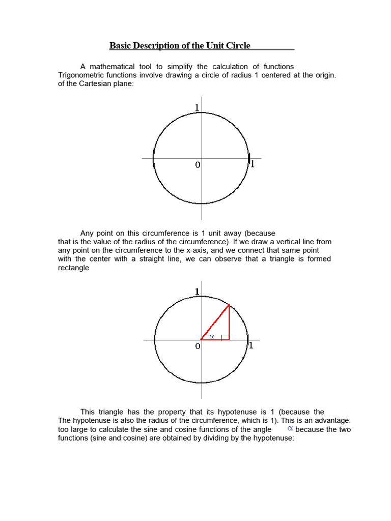 Unit Circle | PDF | Trigonometric Functions | Circle