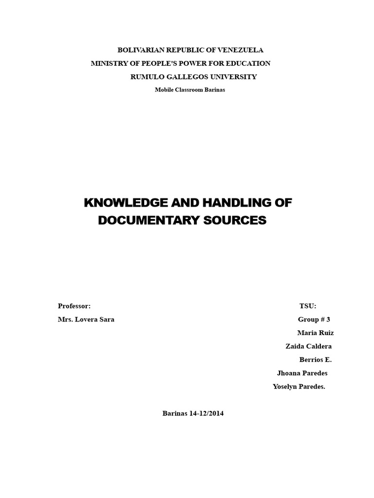 Knowledge and Management of Sources | PDF | Bibliography | Sources