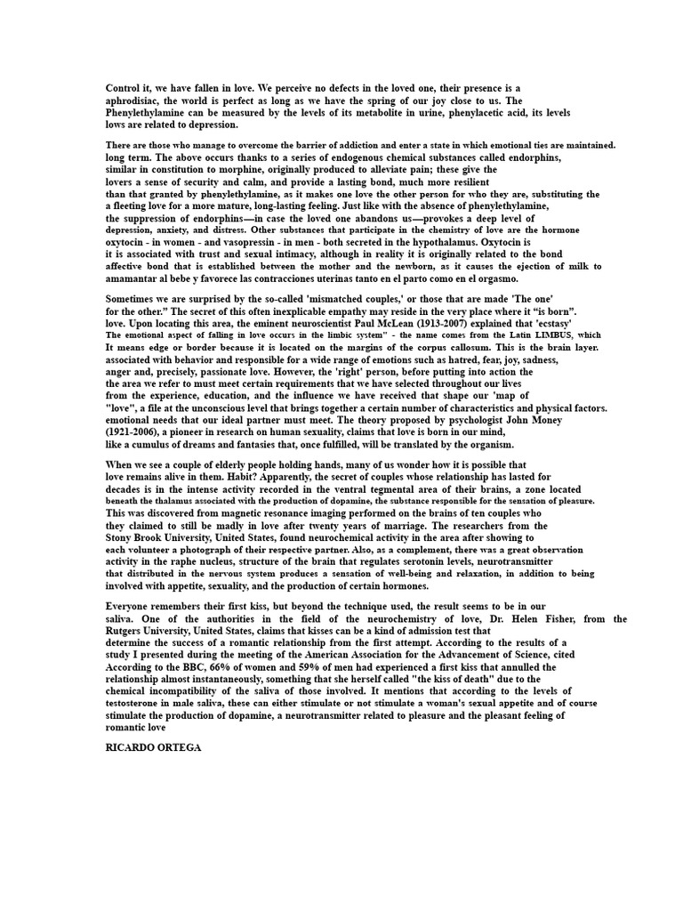 Addicted To Love Text | PDF | Love | Neurochemistry