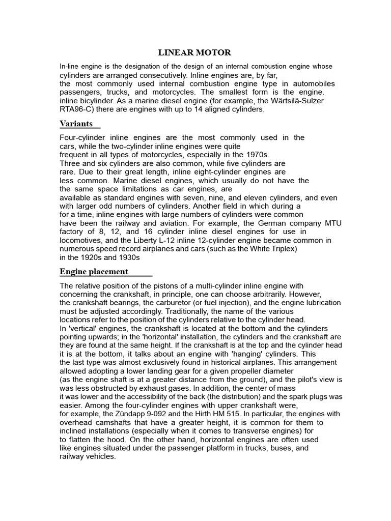 In-Line Engine | PDF | Engines | Internal Combustion Engine
