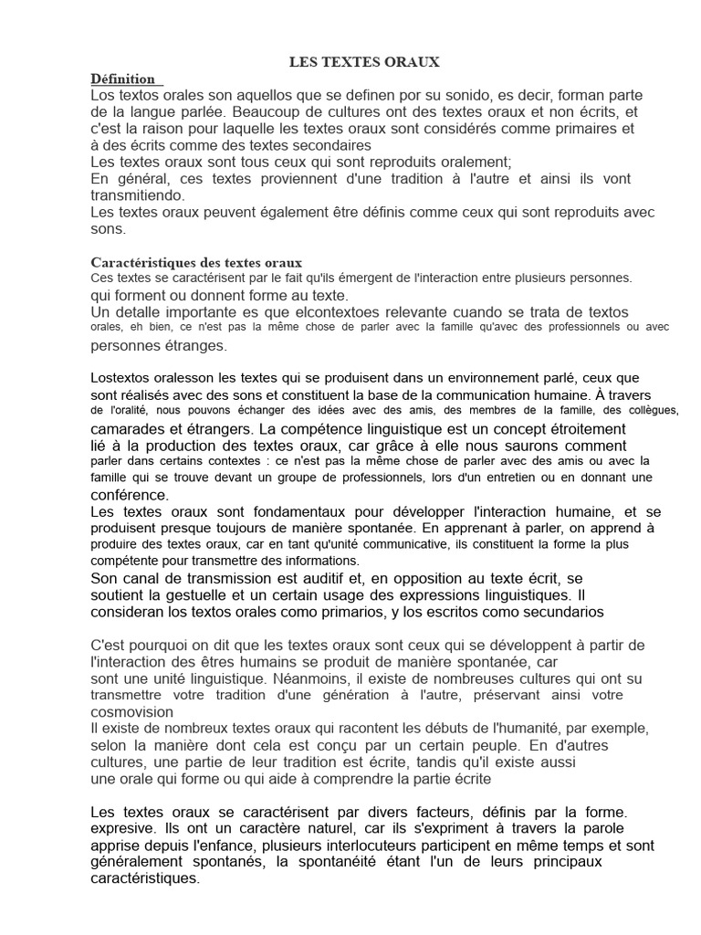 Caractéristiques des textes oraux | PDF | Lumière | Lampe à incandescence
