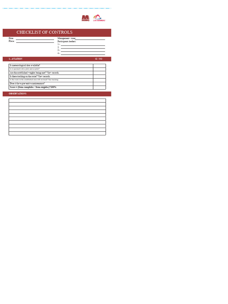 Critical Controls Checklist | PDF | Safety