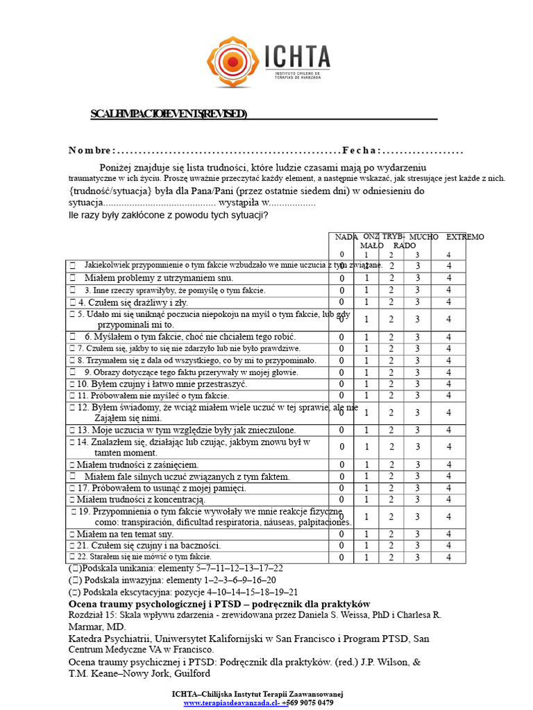 0.5. - Skala Tept Horowitz 2 | PDF