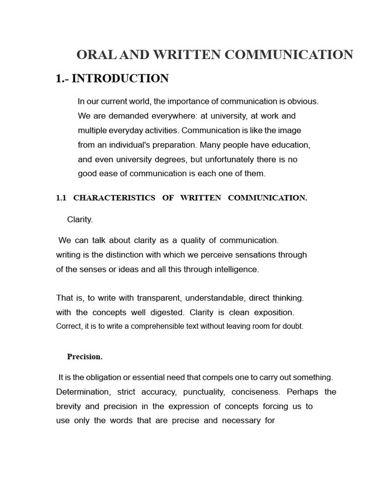 Oral vs Written Communication Guide | PDF | Communication | Thought