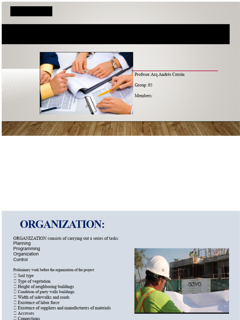 Work Planning and Organization On Site | PDF