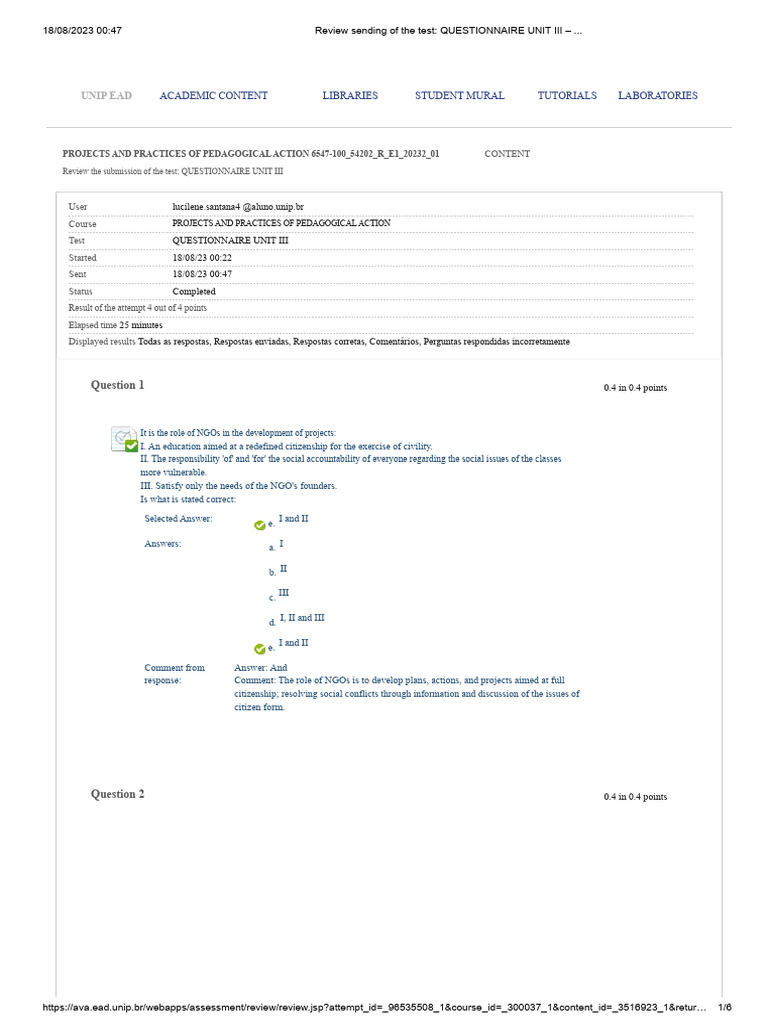 Review of Questionnaire Unit III Results | PDF | Pedagogy | Methodology