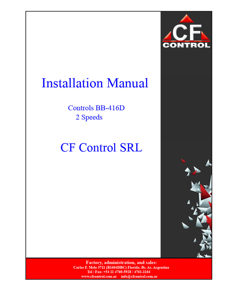 BB-416D Installation Manual Guide | PDF | Elevator | Truck