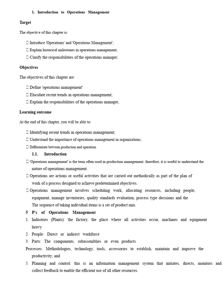 Production and Operations Management | PDF | Operations Management ...