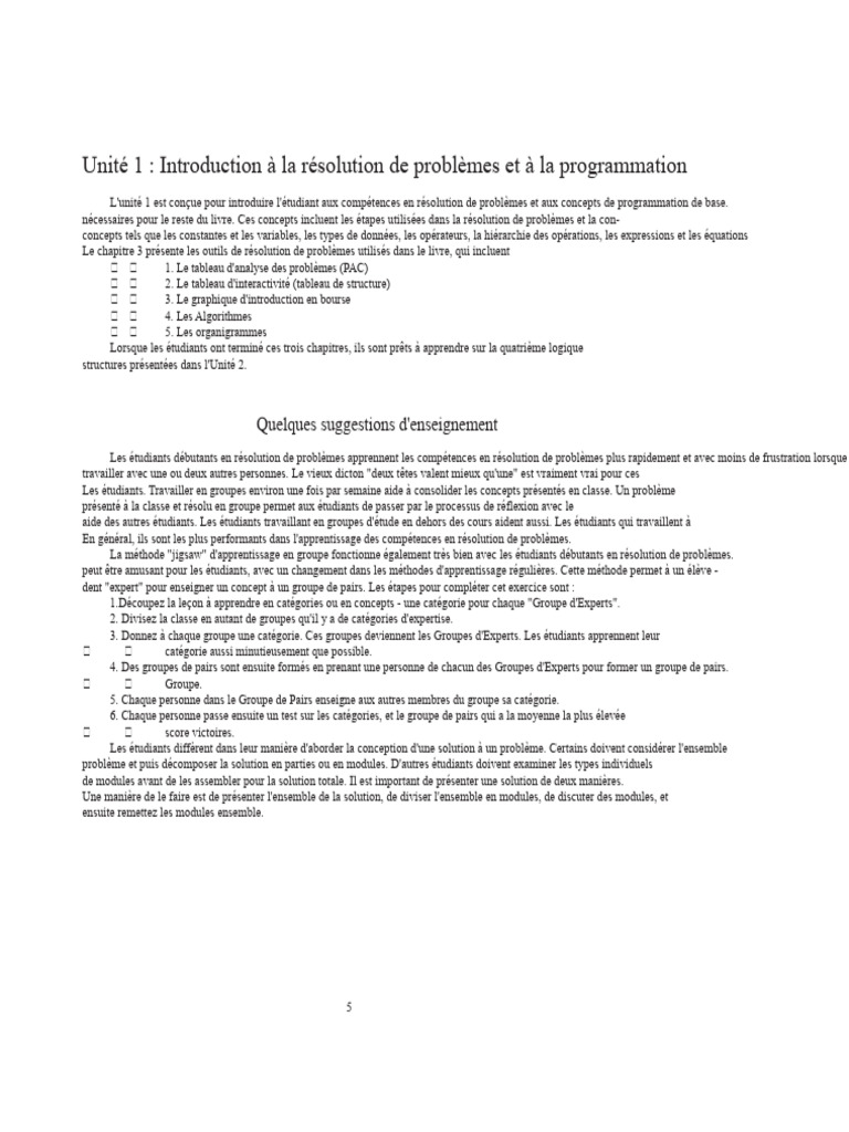 Introduction à la résolution de problèmes | PDF | Programmation ...