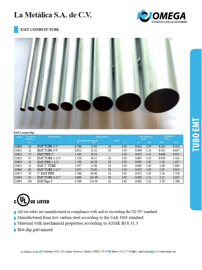 Omega Conduit Tube | PDF | Tuyau | Génie du bâtiment