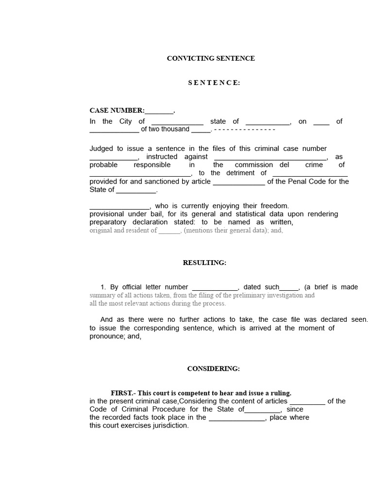 Convicting Sentence | PDF | Crimes | Crime & Violence