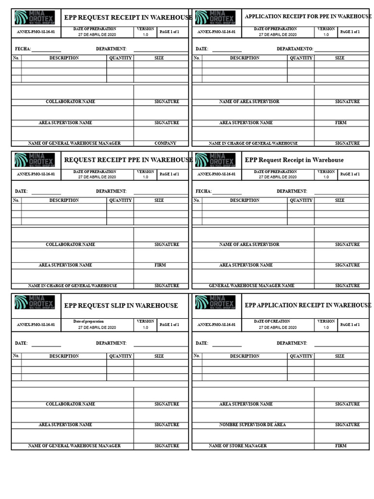 EPP Request Receipt Document | PDF | Supply Chain Management