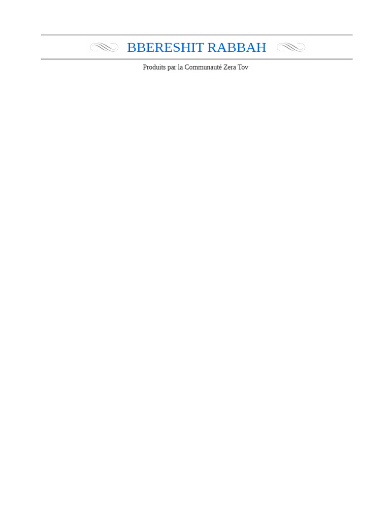 Interprétations de Bereshit Rabbah | PDF | Création (Bible) | Torah