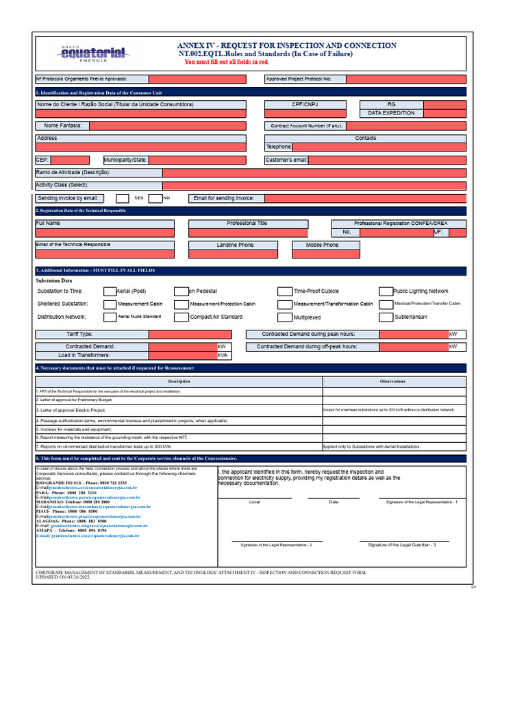 Inspection and Connection Request Form | PDF | Electrical Engineering ...