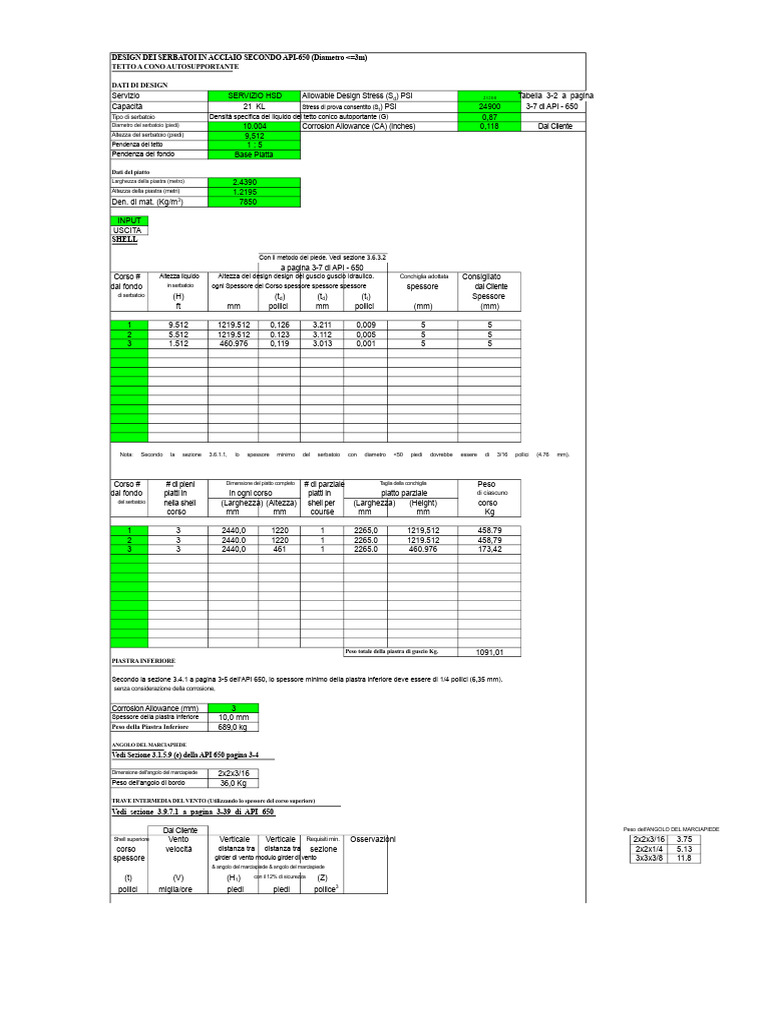 Progettazione Serbatoi API 650 5 | PDF