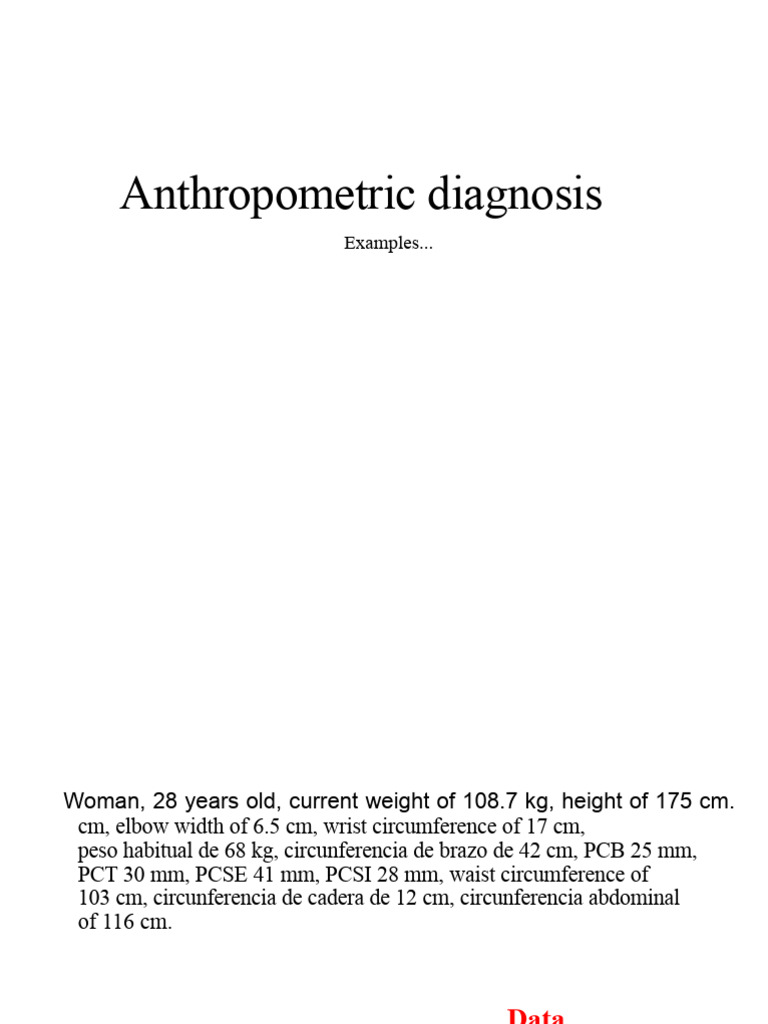Anthropometric Diagnosis of Obesity | PDF | Obesity | Adipose Tissue