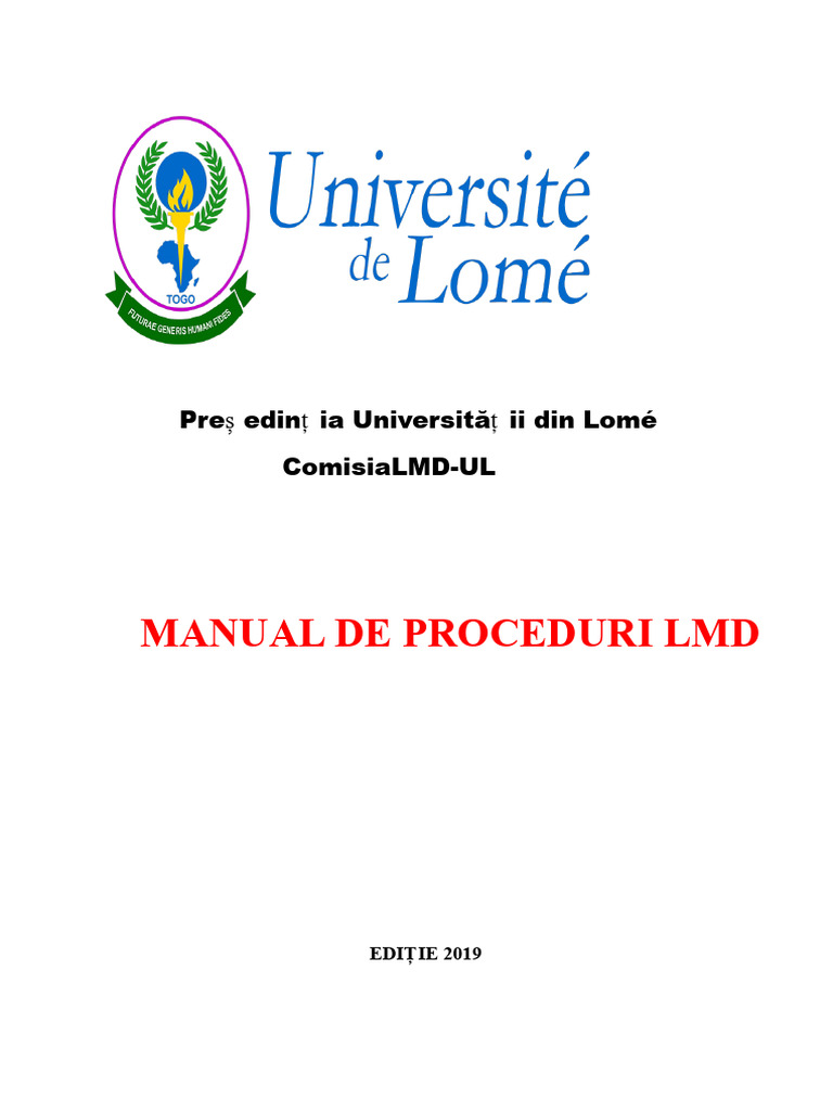 Manual de Proceduri LMD 2019 | PDF