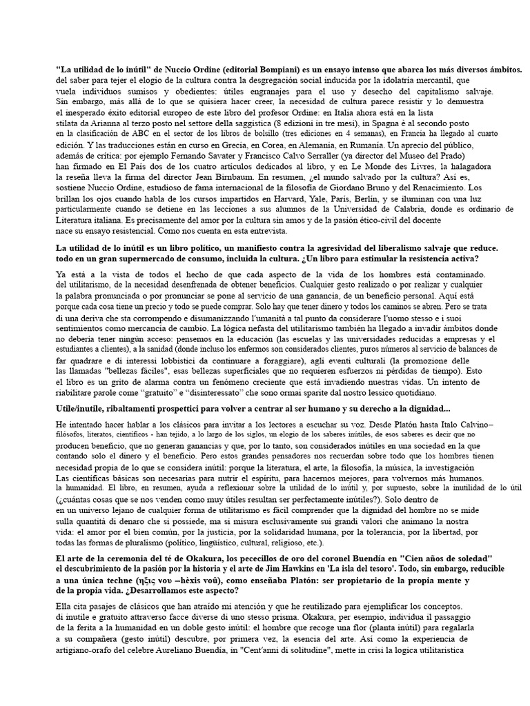 La Utilidad de Lo Inútil | PDF | Verdad | Amor