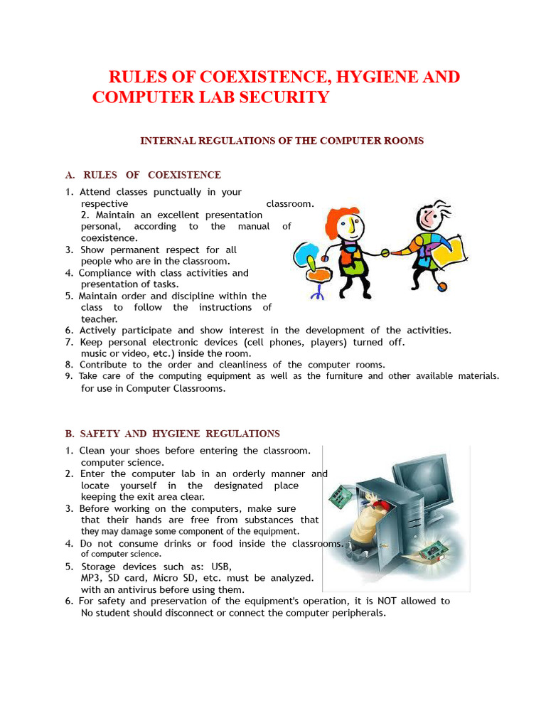 Computer Lab Rules and Hygiene Guidelines | PDF | Computing
