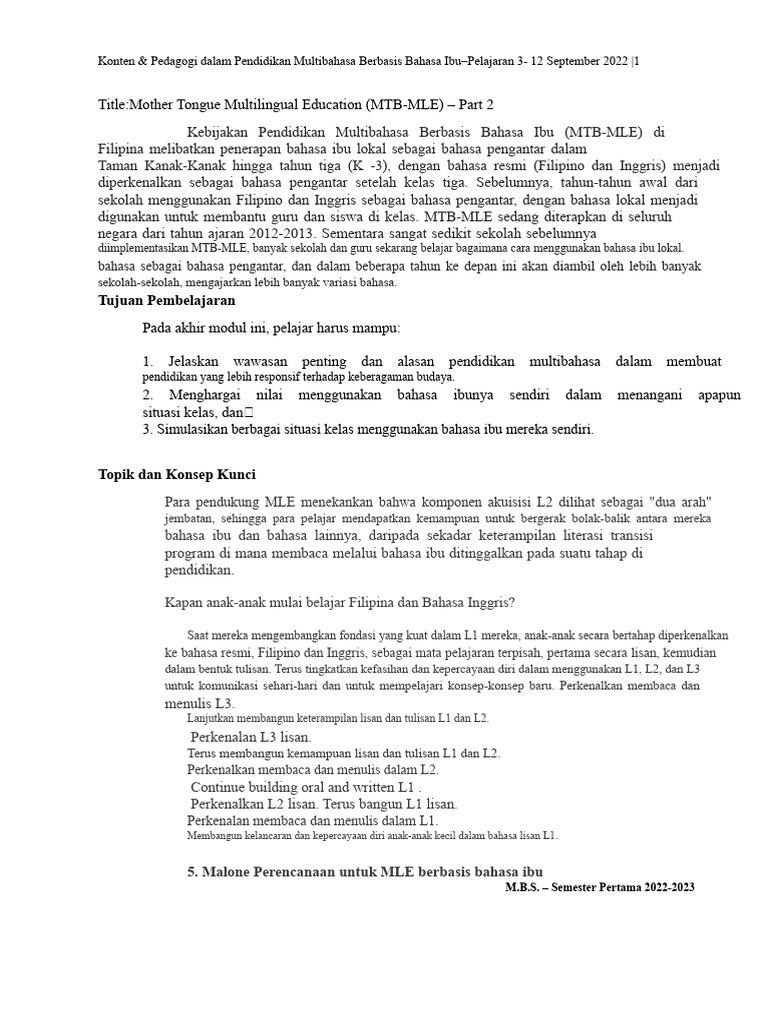 Pelajaran 3 - MTB | PDF