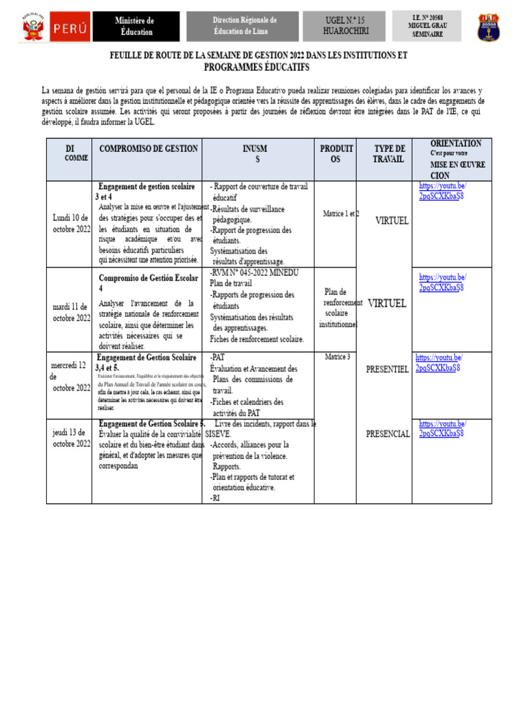 Feuille de route gestion scolaire 2022 | PDF | Pédagogie | Apprentissage