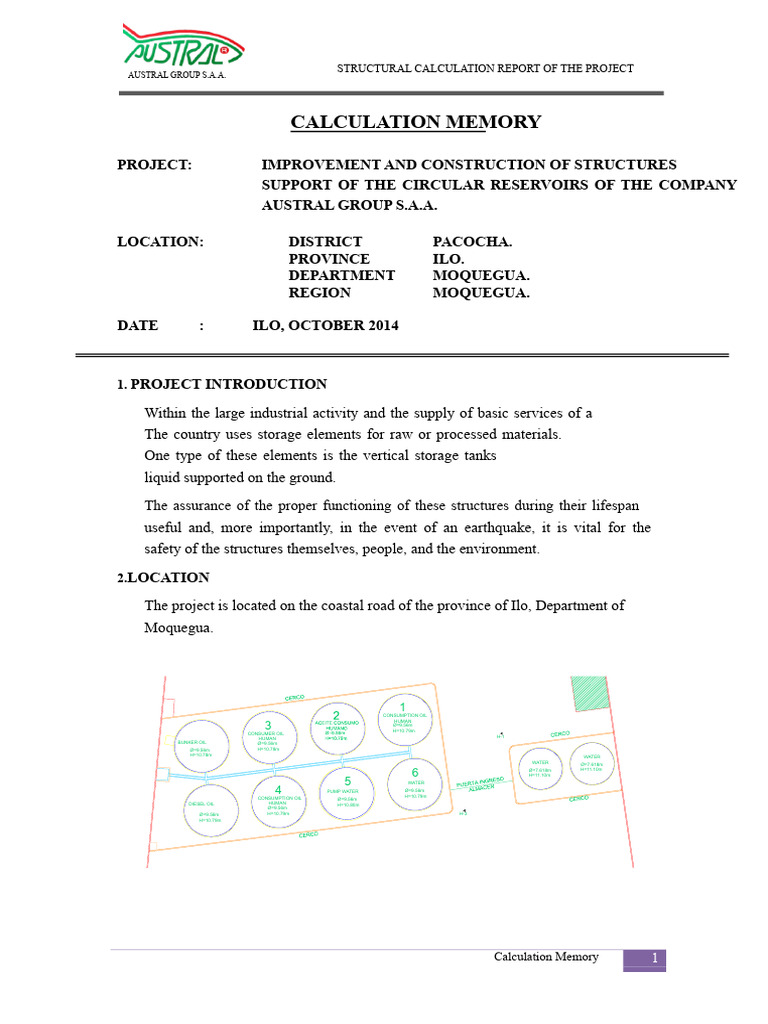 Structural Calculation Report for Oil Tanks | PDF | Young's Modulus ...