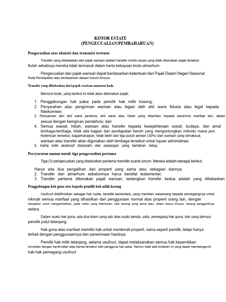 Aset Kotor | PDF