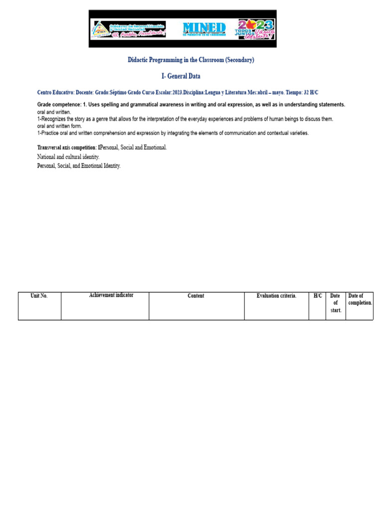 Didactic Programming for Secondary Language Arts | PDF | Narrative ...