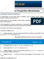 Real Number Properties Worksheets