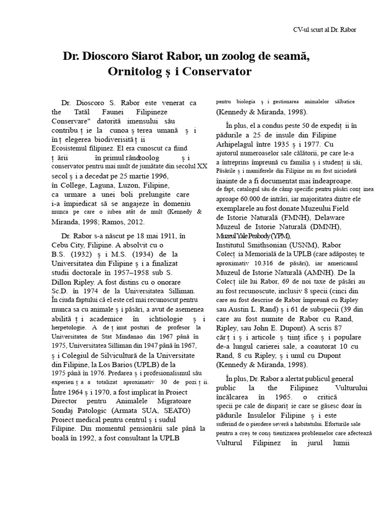 Dr. Dioscoro S. Rabor. | PDF