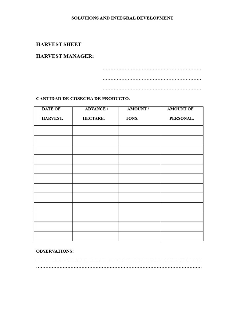 Crop Management and Evaluation Forms | PDF | Plants | Food Industry