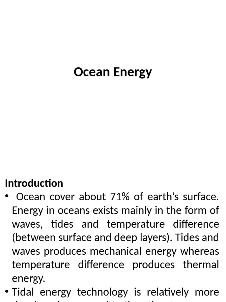 Module 4 CE Ocean Wave Tidal Energy | PDF | Tide | Oceans