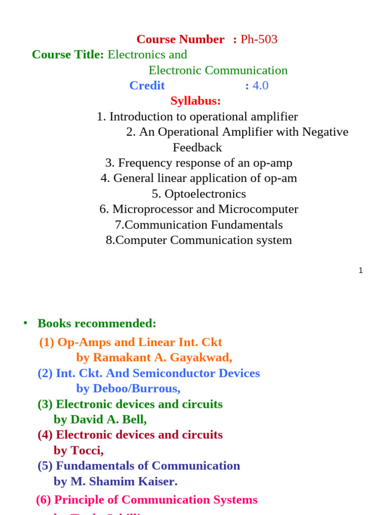 Chapter 1 (lec 1 & 2) | PDF | Operational Amplifier | Integrated Circuit