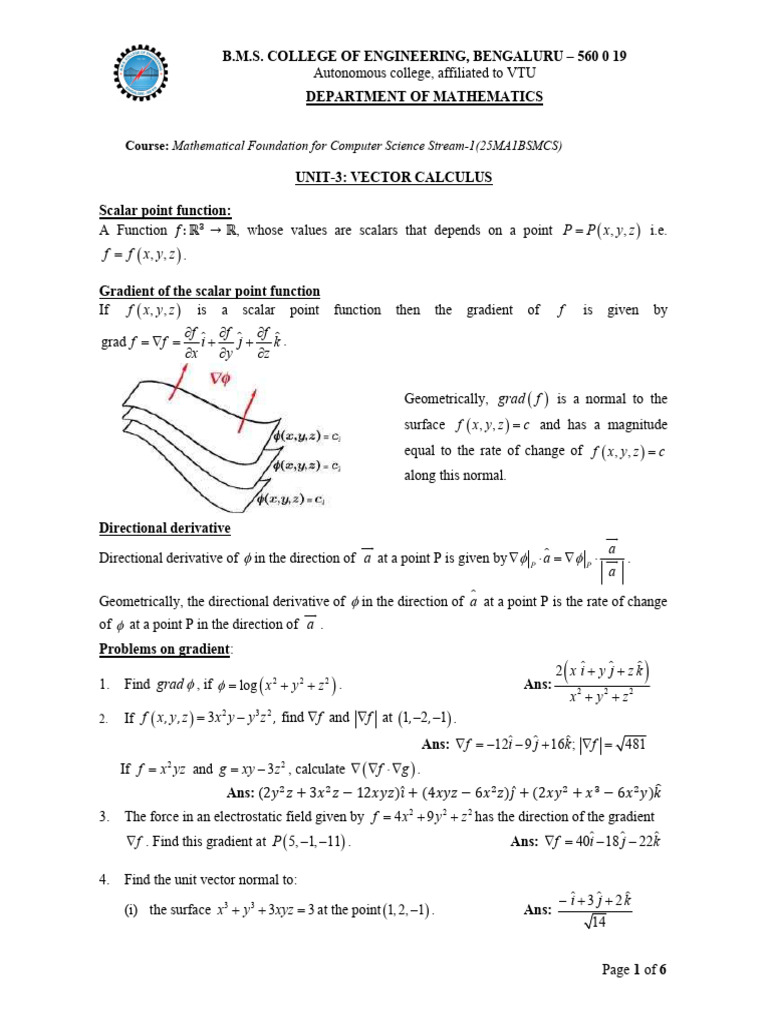 Vector Calculus Concepts and Problems | PDF | Divergence | Coordinate ...