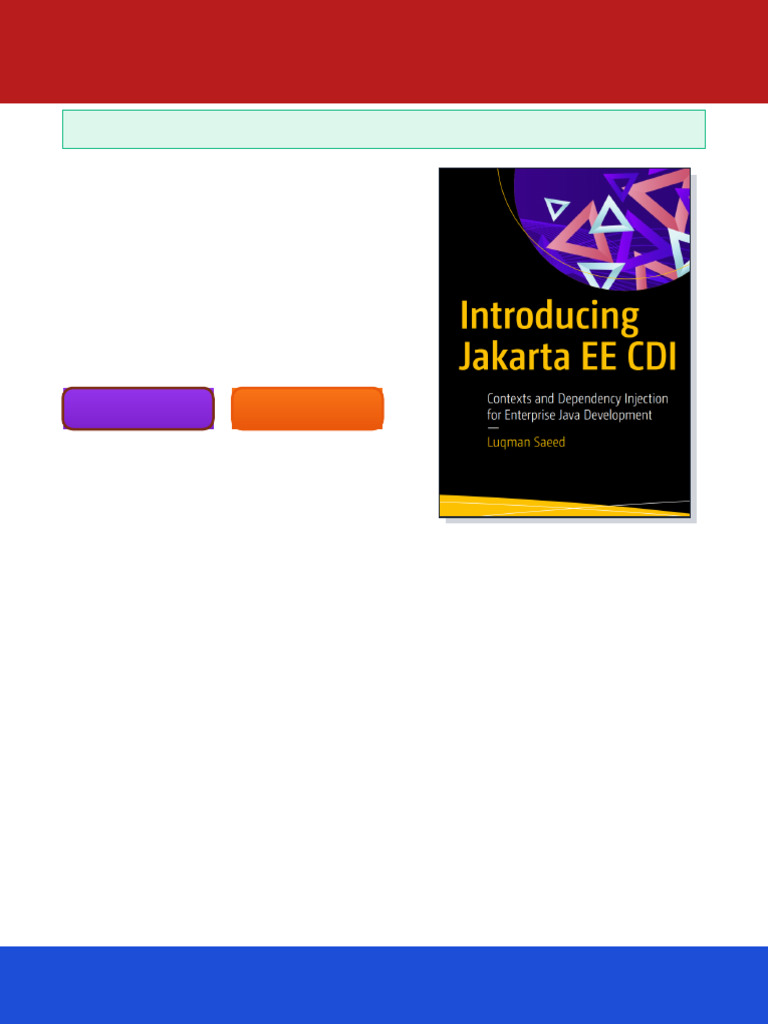 Introducing Jakarta EE CDI 1st Edition Luqman Saeed Ebook Test Edition ...
