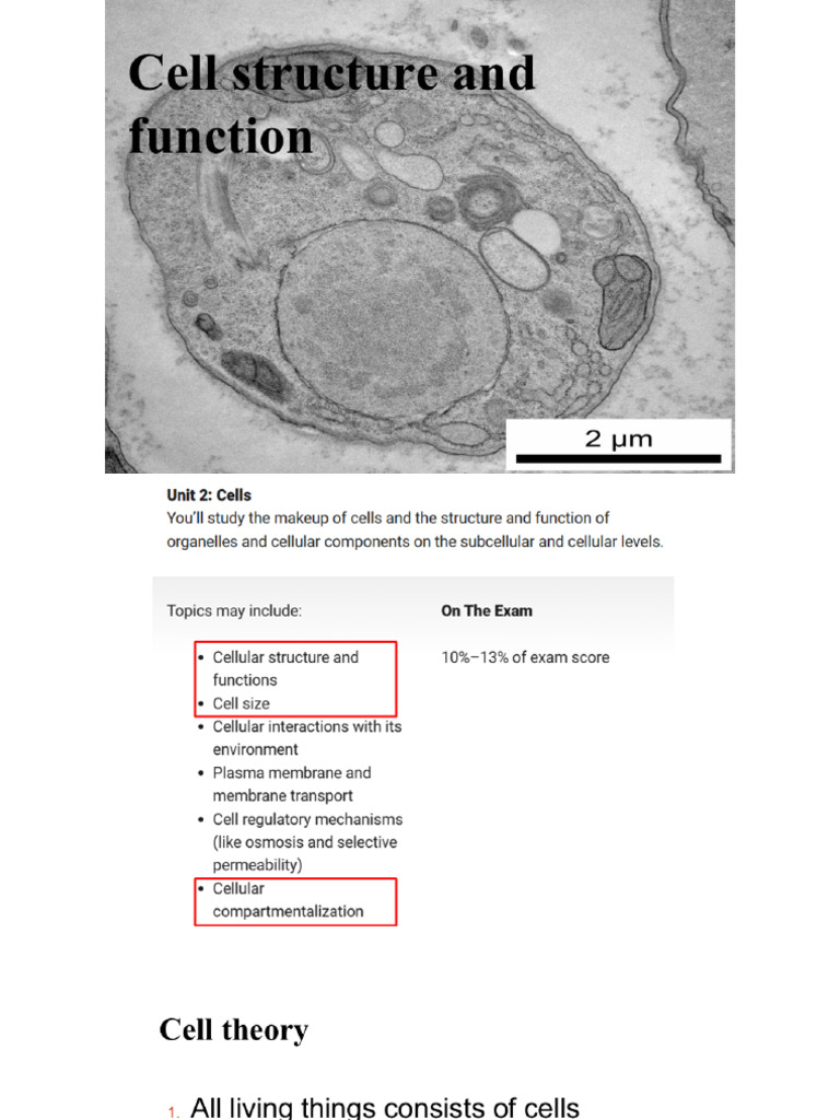 AP Bio Unit 2. Cell Structure and Functions | PDF