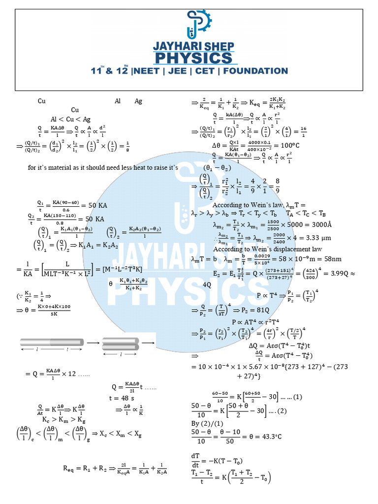 Thermal Physics Sol 27-11-25 | PDF | Density | Convection