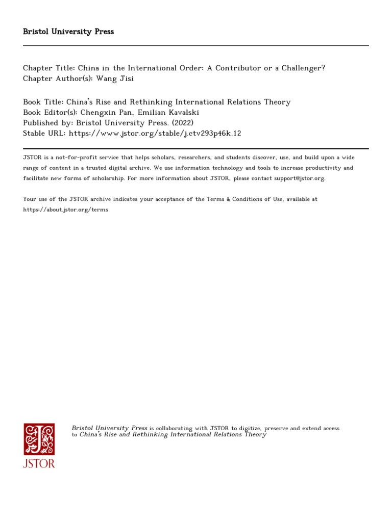 China's Role in Global Order Debate | PDF | China | World Politics