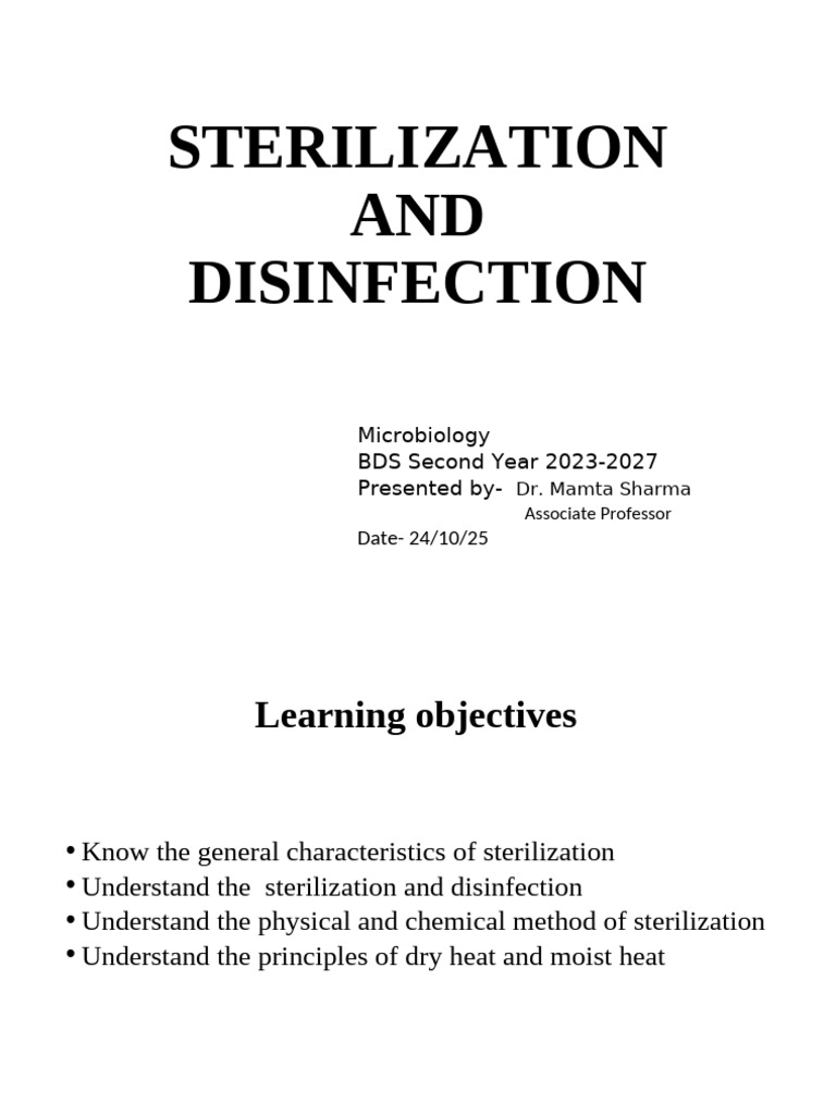 Sterilization | PDF | Disinfectant | Sterilization (Microbiology)